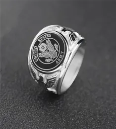 Officers United States Marine Corps USMC ring US Navy USN Military ARMY Anchor Firefighter Men's ring Stainless Steel Jewelry8331469