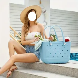 Bogg bag xl large bogg beach bag evening bags summer eva basket women picnic tote holes waterproof handbag plastic shortage pouch shopping shoulder ho04 eC4