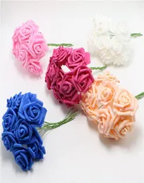 1 peça 8cm de espuma artificial Flores de rosa Decoração de casamento Mandelas de recortes artesanais decoração de casa Diy Flower Bouquet5506779