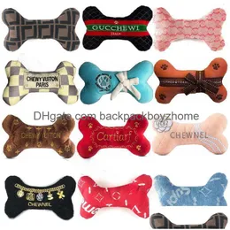 Designer Dog Toys Fashion Hound Collection Unique Squeaky P Bone Passion för tillbehör Valpar Small Dogs Party Ography Drop Deliv Dhdfo