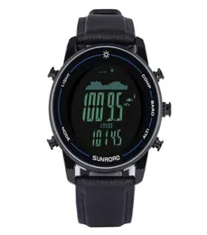 Digital sportfiske armbandsur med stigningshöjd Lufttryck påminner 100 m vattentätt rostfritt stål läderband armbandsur3008658