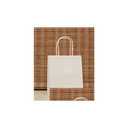 Pencil Bags Wholesale Wholesale- Ship40Pc18X15X8Cm Elegant White Paper Gift Bag Kraft With Handle Excellent Quality Drop Delivery Of Dhg32