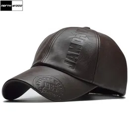 노스우드 새로운 고품질 겨울 모자 PU 가죽 야구 모자 남자 스냅 백 모자 Casquette Gorras Para Hombre Mens Trucker Cap379736