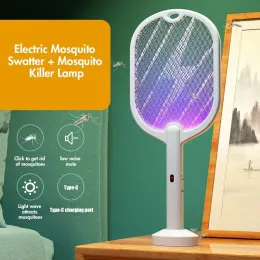 Zappers 3 w 1 elektryczny komar SWATT Mosquito zabójca zabójca zabójca owadów 3000V Typec do ładowania komarów zabójca muchy myszy