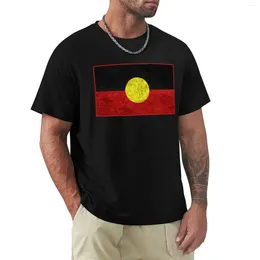 Men's Polos Aboriginal Distressed Flag Active T-Shirt Oversized Quick-drying Summer Top Black T-shirts For Men