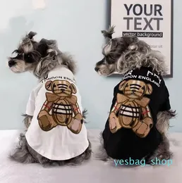 Summer Pet Clothes Designer Pet Coat Teddy Poodle Luxurys Puppy Fashion T Shirt Bear Printed Letter Dog Clothes Pure Cotton