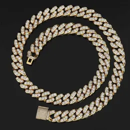 Hip hop necklace 12mm single row zircon Cuban chain men's necklace hiphop hipster jewelry 301u