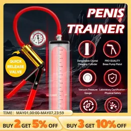 Andra hälsoskönhetsartiklar Akryl Penis Pump Manual Förstora leksaker för män Vakuum Male Masturbation Extender Vuxen Q240508