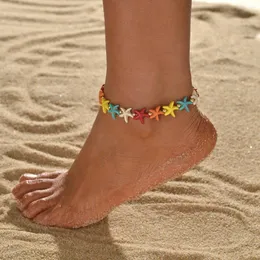 Неклеты праздничный пляжный стиль красочный бирюзовый звезда плетение регулируемые женские ноги