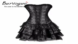 Bustiers Korsetts Burvogue sexy Steampunk und Burlesque Gothic Lace Corset Kleid Plus Größe Kostüm Blumenbustier6846170