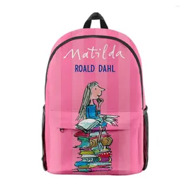 Zaino Roald Dahl's Matilda The Musical Movie Piccole BookBag BOAKPACKS BACKPACKS 3D Stampa 3D Oxford Waterproof Boys/Girls Travel