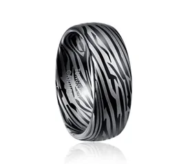Dome Damascus Steel Ring Personality Tungsten Latest Wedding rings Jewelry Designs2378629
