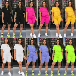 Lu Align Set Summer outfits Ropa deportiva women loose t-shirt and breathable short casual sets whosale sports suit for woman Lemon LL Gy