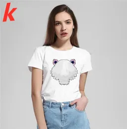 MS MS Designer camiseta de luxo com padrões de urso de luxo Moda Moda impressão de mangas curtas 2020 Summer Women Tshirt 6 cores WH2329782