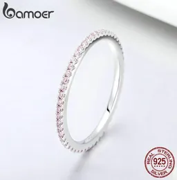 WholeSilver Pink Crystal Wedding Female Rings for Women Simple Fashion Wedding Anniversary Valentine039s Day Gift Jewelry5183237