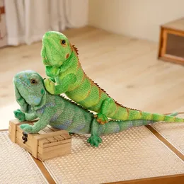 Life Green / Brown Iguana Lizard figurmodell Söt Reptil Lizard Plush Toys Simulation Animal Stuffed Doll Boys Gifts 240507