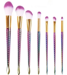 Hela 7st Purple Makeup Brushes Set Honeycomb Rainbow Handle Cosmetic Foundation Eyeshadow Brush Beauty Tools Kit6006384