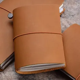 Z Thenon 100% prawdziwy skórzany notebook Planer ręcznie robiony Traveller Diary Passport Agenda szkicowca Diary Station 240506