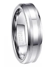 8MM wide 23mm thick double Lassa stripe white K tungsten steel ring American code 614 with half a yard9535574