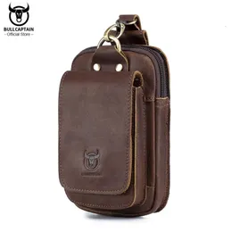 Bullcaptain moda kalitesi deri küçük yaz torbası kanca tasarımı bel paketi çanta sigara kılıfı 6 telefon kese bel kemeri çantası 240422