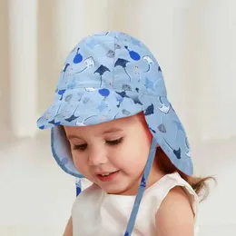 Cappelli cappelli tappo per secchio estivo per bambini protezione UV per cappelli da sole spiaggia per esterni ragazzi e ragazze capovolgono copertina regolabile brim -cappello da sole d240509