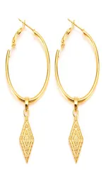 Big Hoops Thai Ohrringe Drop Rhombus 22k 23k 24k Baht reines Gelbgold GP Thai Kleid7812864