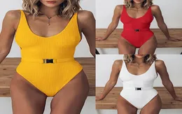 Bikinx biała klamra bikini monokini wysoko cięcie seksowna kobieca kostium kąpielowy One Piece garnitury push upami w kąpielach Kąpiel Suit9202637