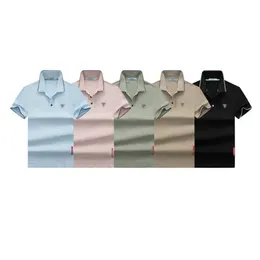 Koszulka guzika Projektanci męskie polo Paras Camisas de hombre hemd homme camisa masculina wysokiej jakości komfort stały kolorowy kołnierz polo koszule krótkie rękawy