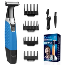 Blades Blades Kemei KM-1910 Electric Shaver Professional Beard Trimmer Musterable Rubber Probuct-Probrable Q240508