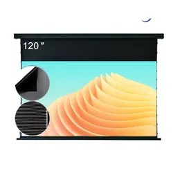 PET Crystal Motorized Drop Down Screen Best Quality 120 Inch 16:9 3D 4K Ceiling UST Projector Screen CBSP PET Crystal ALR/CLR Projection Screen