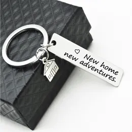 Stainless steel titanium steel keychain NEW HOME house moving commemorative gift