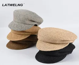 Nova fêmea retro plissada de design de newsboy hat ladies protetora solar chapéus octogonais elegantes tapas de chá feminino padeiro chapéu 6 cores y28738026