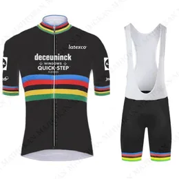 Мужская мировая велосипедная одежда Quick Step Julian Alaphilippe Jersey Set Road Race Bike Suit Maillot Cyclisme Racing Sets 249U