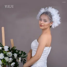 Свадебная вуали Yueji 3D Цветочная короткая вуаль белый свадебный аксессуар vestido de novia 2024 buena calidad yja21 без расчески
