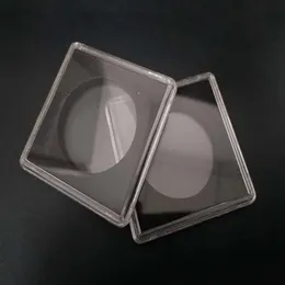 Cápsulas quadradas 200pcs/lot lotes recipiente de suporte de plástico transparente gaine small redond coin collection boxes display