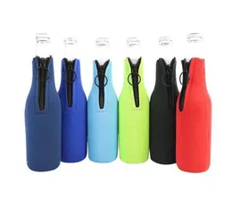 Altro bombole di neoprene per bevande bottiglia per manica isolata isolante fai -da -te porta bottiglia di birra con cerniera da 330 ml SN37395164184