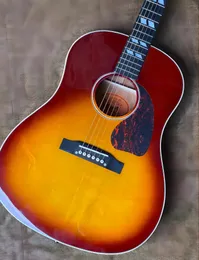 41 J45シリーズサンセットカラースプルースソリッドウッドセクションエボニーフィンガーボードアコースティックギター3698