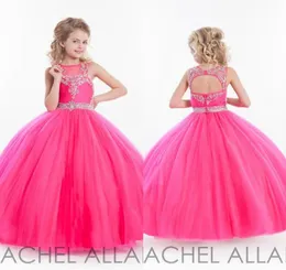 Girls Pageant Dresses Little for Girls Gowns per bambini rosa per bambini abito da ballo da pavimento abito da ragazza sfioro per matrimoni in taglio1172783