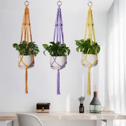 105CM Horticultural Flowerpot Net Bag Hand Woven DIY Cotton Rope Suspension Rope Indoor And Outdoor Flowerpot Hanging Basket