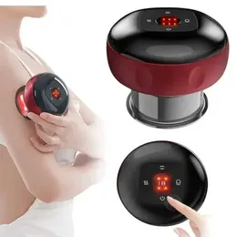 Home Beauty Instrument FODRK Massage Körper Schabt intelligente elektrische Vakuum -Schröpfen Heizungssaugne -Tasse Rückenhals Arm Arm Massger Q240508