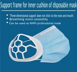 Nova máscara para face descartável Builtin Silicone 3D Suporte interno de suporte interno Made de suporte de silicone macio para BR1145471 confortável