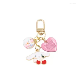Keychains Creative Headphone Case Keychain Pendant Love Alloy Cherry Laurel Dog Car Bag