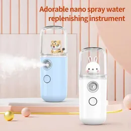 Hemskönhetsinstrument 30 ml Mini Nano Face Spray USB Atomizer Facial Steam Beauty Humidifier Portable Moisturizing Skin Care Q240508