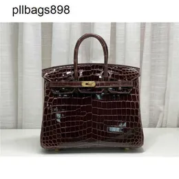 Top Cowhide Handbag Brkns Genuine Leather High gloss Crocodile Skin Bright Face Belly 25 High Luxury with2IL06L9W