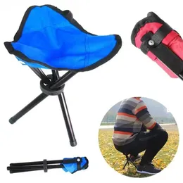 Składanie 3-nogiej krzeseł rybackich Przenośne na świeżym powietrzu Camping Garden Travel Canvas Tripod Stool Krzesło 2022 NOWOŚĆ NOWOŚĆ