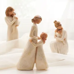Sculture Figura della famiglia resina Nordic Figura statue decorazione per la casa figurine Accessori decorativi Accessori Happy Time Christmas Regali per amore