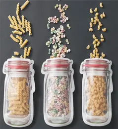 Mason Jar Style Style Zipper Storage Food Searervation Bag Сумка для прессования для бисквитных закусок детская еда и кемпинг 7815715