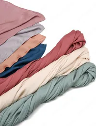 Bandana Crinkle Piegata di raso Sciame di sciarpa di seta hijab testa musulmana avvolge la Malesia tudung maestrof6460214