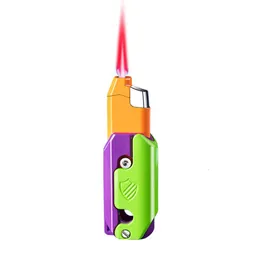 Wholesale Carrot Knife Lighter Refillable Red Flame Windproof Decompression Lighter