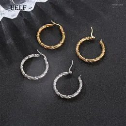 Hoop Earrings 2024 Minimalist Geometric Twist For Women Gold Color Chunky Circle Huggie Earring Female Creative Jewelry Gift